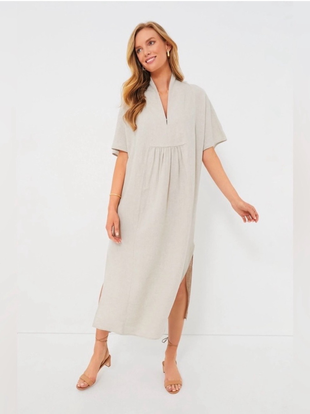 Tuckernuck Turlington Linen Caftan Dress, XS